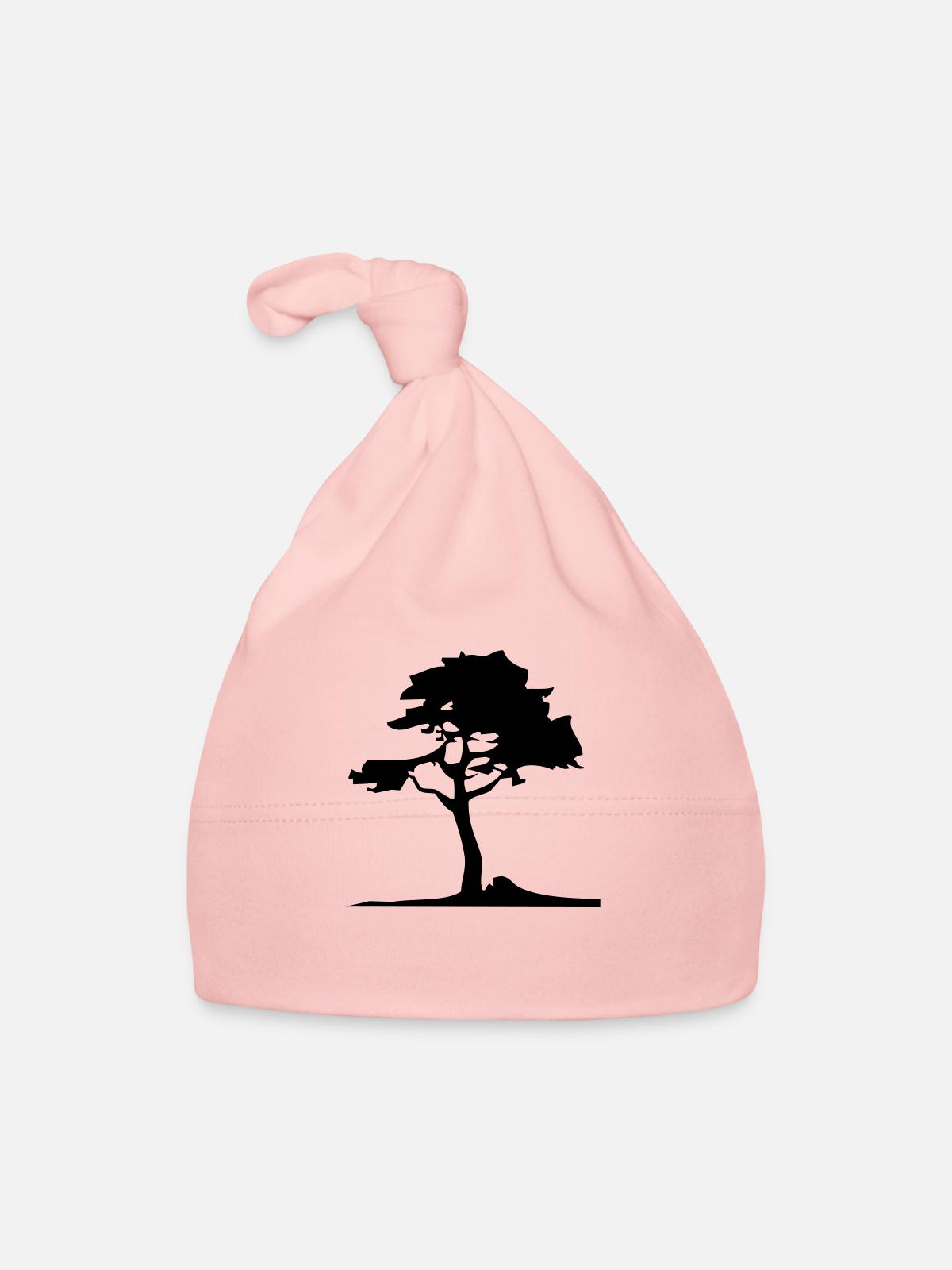 tree - Organic Baby Cap - pink - Front