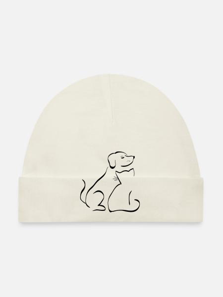 Hund Katze Freunde Tiere lieb Geschenk - Baby Bio-Mütze - Rosa - Vorne