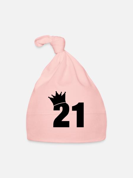 21_krone_f1 - Organic Baby Cap - pink - Front