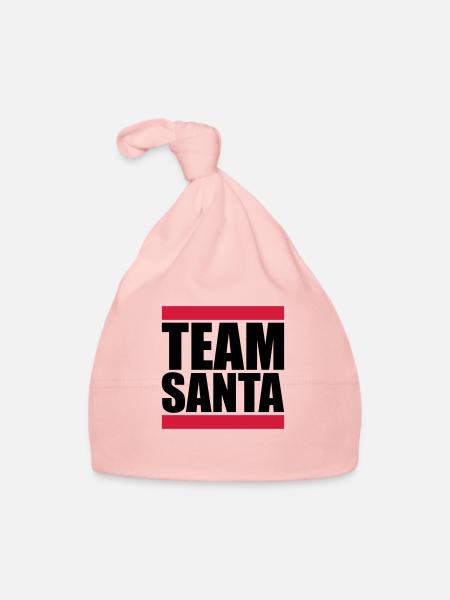 team crew friends merry christmas santa claus n - Organic Baby Cap - pink - Front