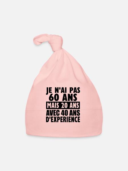 60 ans - Organic Baby Cap - pink - Front
