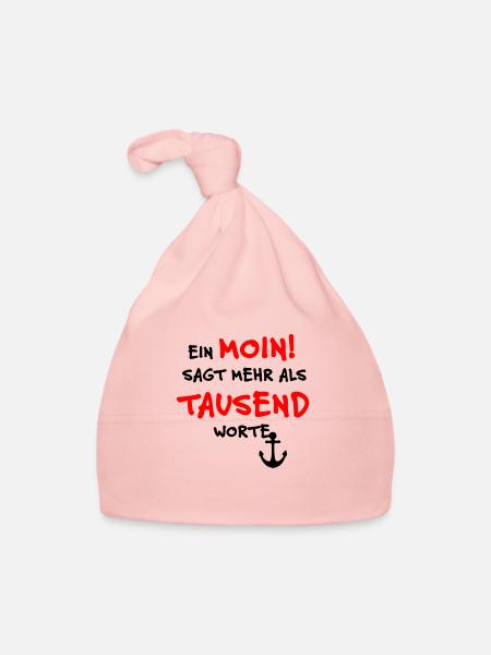 Ein MOIN sagt mehr als TAUSEND Worte - Baby Bio-Mütze - Rosa - Vorne