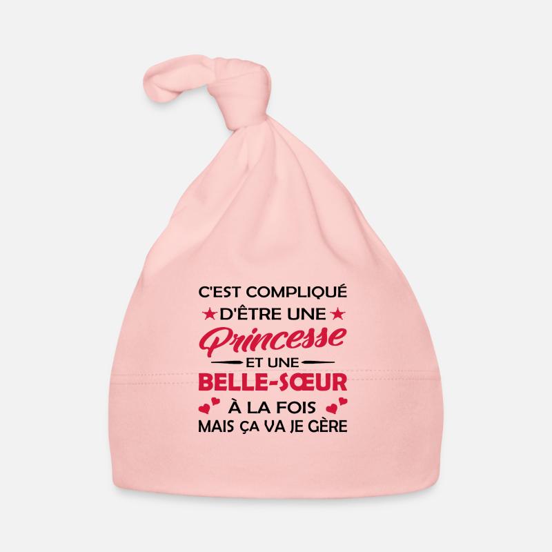 princesse et belle sœur / super belle-sœur - Bonnet bio Bébé - rose