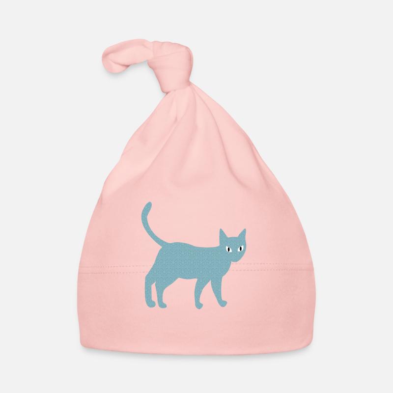 Cat with vintage pattern - Organic Baby Cap - pink