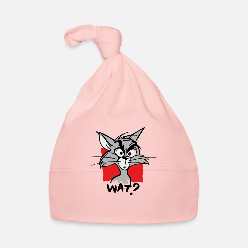 Chat QUOI? - Bonnet bio Bébé - rose