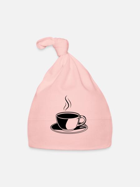 Coffee Cup Icon - Organic Baby Cap - pink - Front