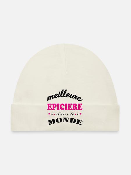 MEILLEURE EPICIERE DANS LE MONDE - Bonnet bio Bébé - rose - Devant
