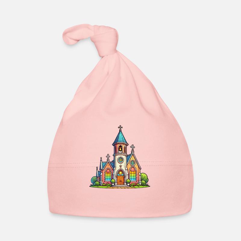 Kirche - Baby Bio-Mütze - Rosa