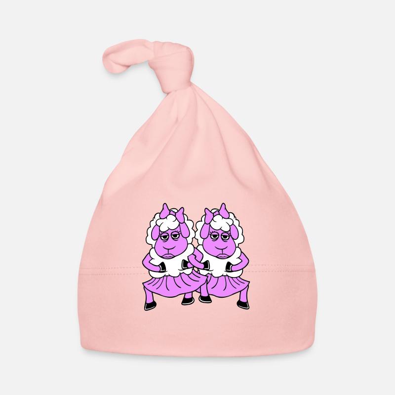 2 Couple de moutons Fatigué Ennuyé Copines Cool Bonnet bio Bébé