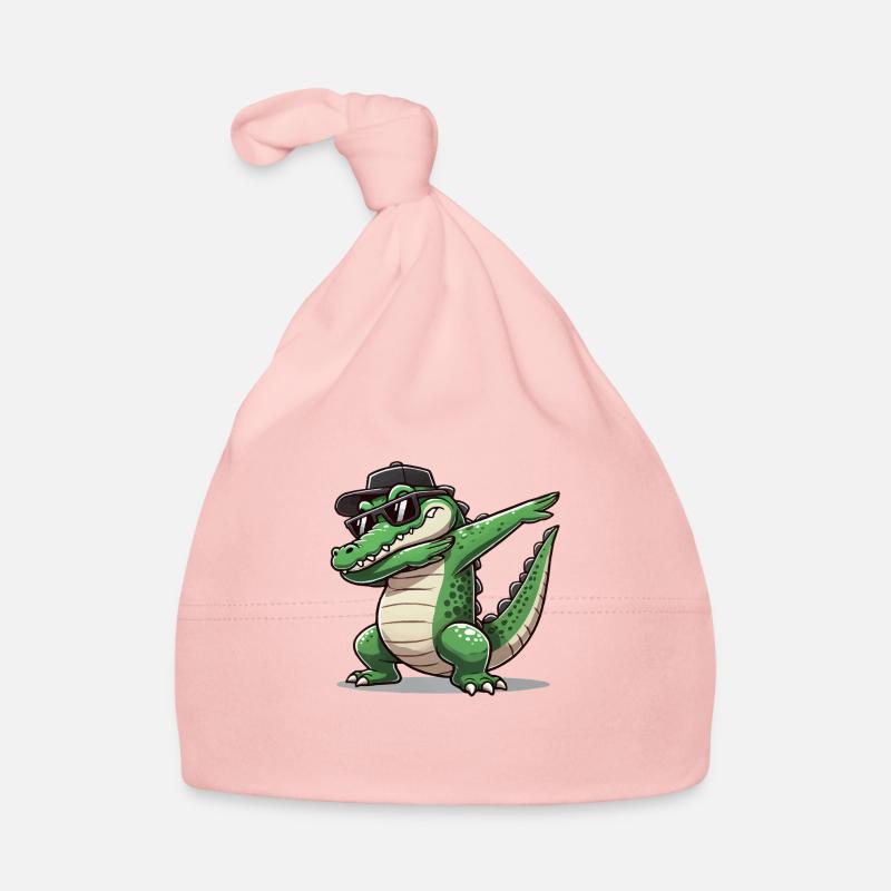 crocodile comic dabbing Organic Baby Cap