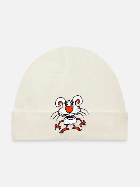 Bunny Monster Evil Cool Halloween Horror - Organic Baby Cap - pink - Front