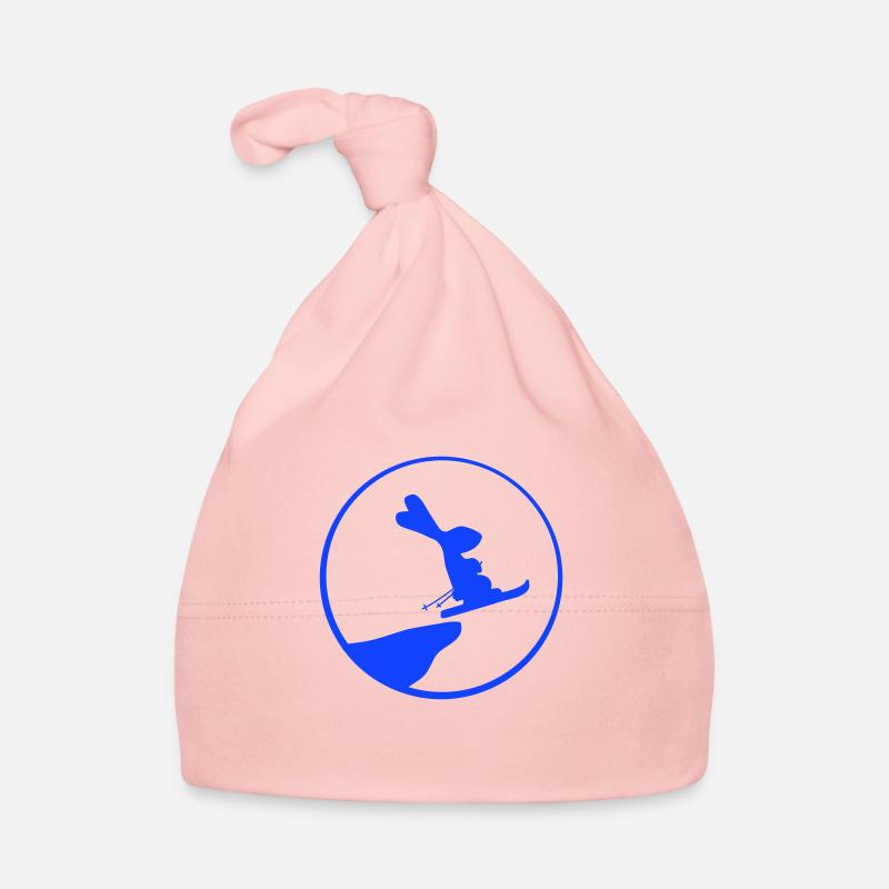 Bunny Moon Ski Bunny Jump Cliff Skiing Night Organic Baby Cap