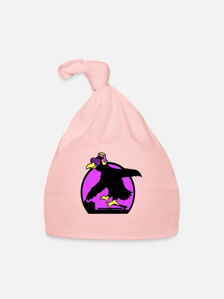 Raven DJ Club Musique Écoute Lunettes de soleil Casque - Bonnet bio Bébé - rose - Devant