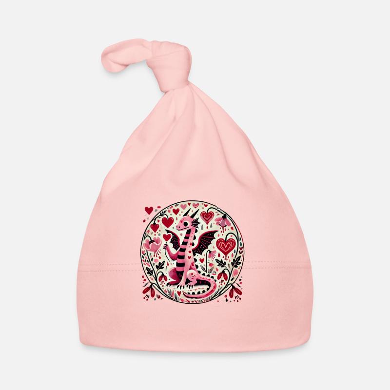 Pink Valentine Dragon Organic Baby Cap