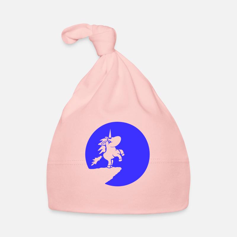 Unicorn Cliff Moon Mountain Round Night Cute Cartoon Organic Baby Cap