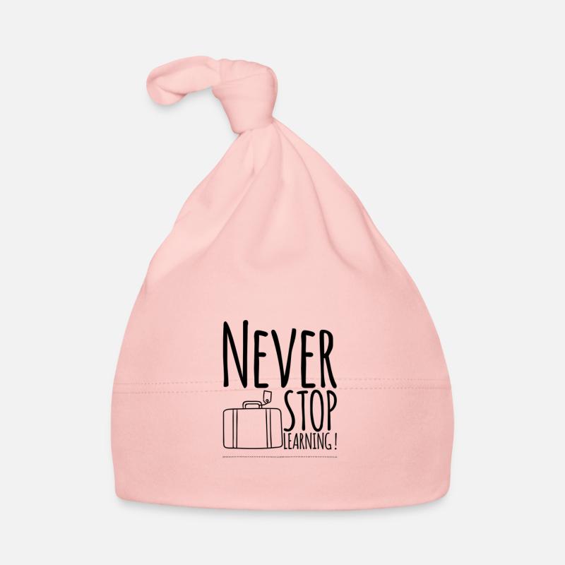 Never STOP Learning ! - Baby Bio-Mütze - Rosa