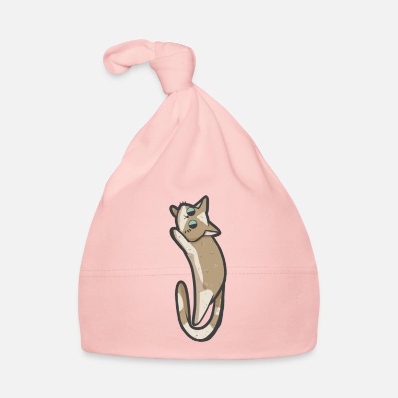 Süße beige Katze Baby Bio-Mütze