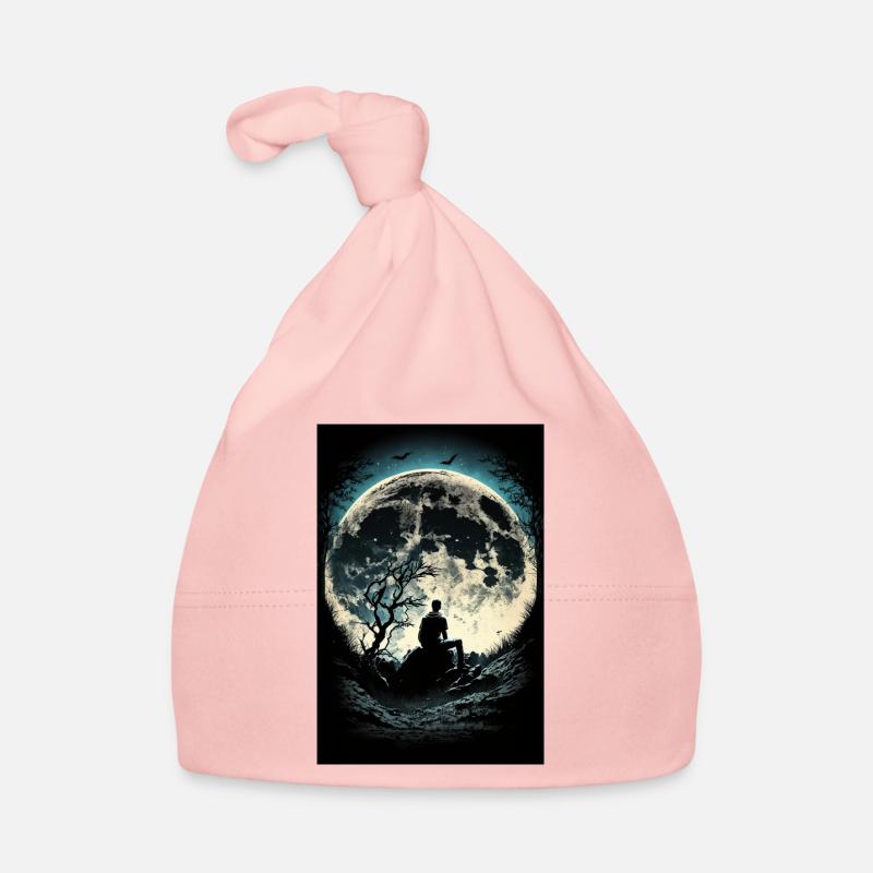 A man facing the moon Organic Baby Cap