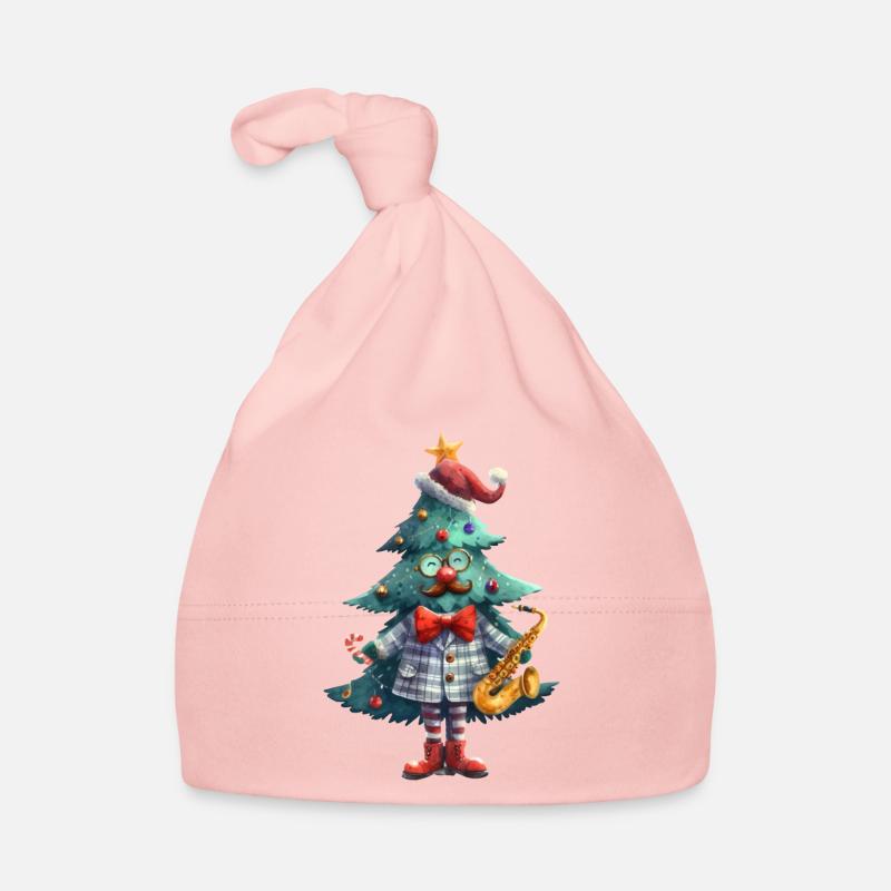 Mr.Tree, witziger Weihnachtsbaum Mann mit Saxophon Baby Bio-Mütze