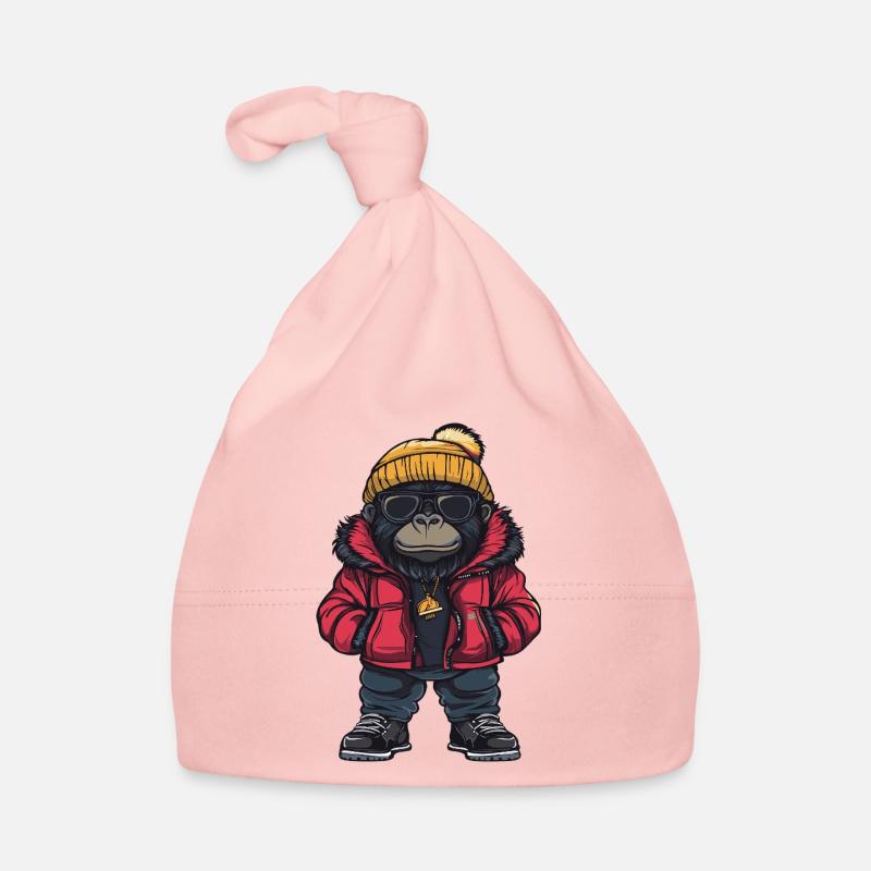 Gorille Cool Bande Dessinée Bonnet bio Bébé