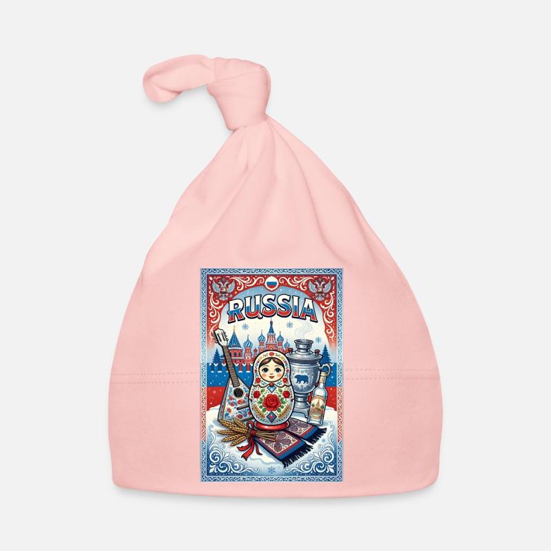 Matryoshka et Samovar russes Bonnet bio Bébé