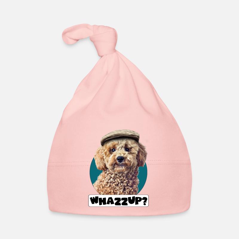 Hund Pudel Pepe whazzup Lustige Sprüche Geschenk Baby Bio-Mütze