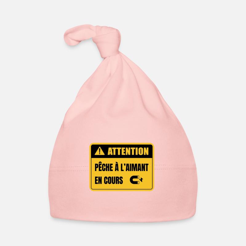Pêche à l'aimant en cours - cadeau pêcheur aimant - Bonnet bio Bébé - rose