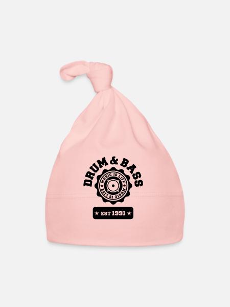 Drum and Bass - Organic Baby Cap - pink - Front
