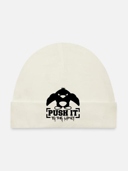 Push It To The Limit Penguin - Organic Baby Cap - pink - Front