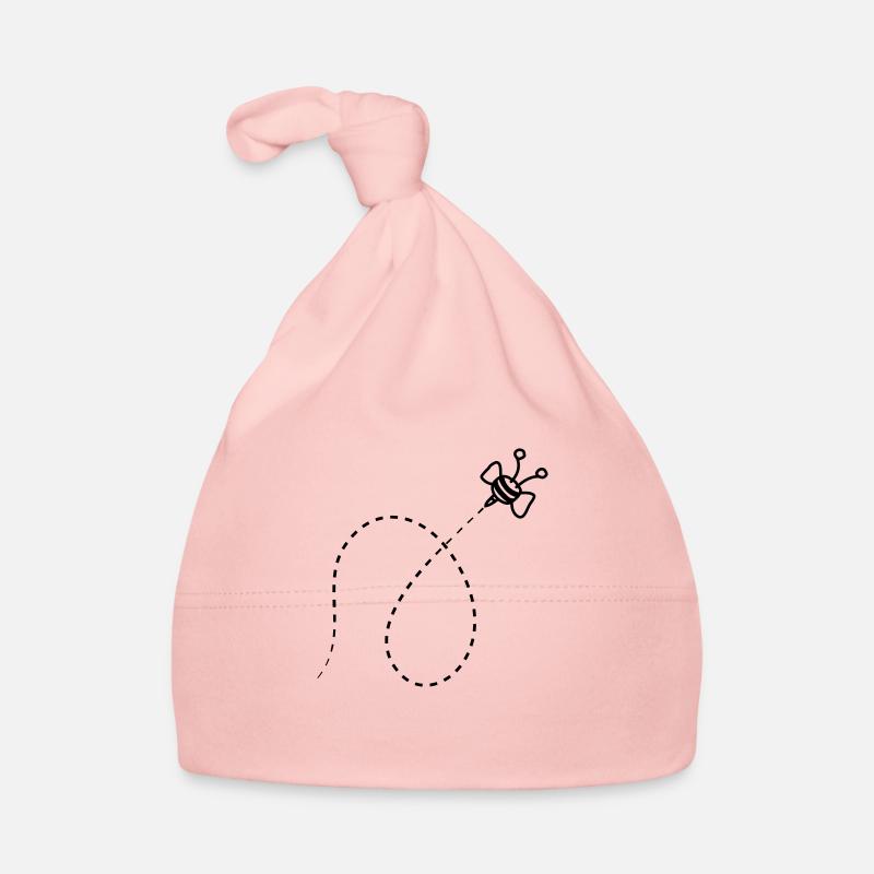 Line Dashed Bee Organic Baby Cap