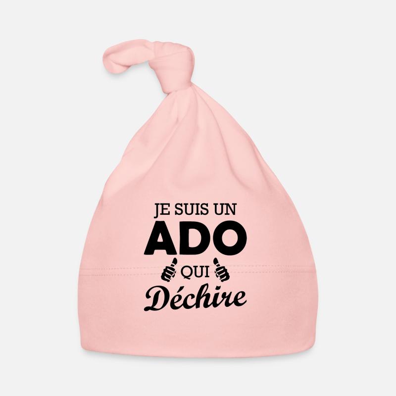 je suis un ado qui déchire / humour ado - Bonnet bio Bébé - rose