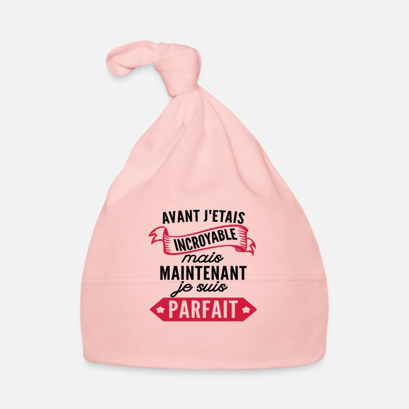 je suis parfait - Bonnet bio Bébé - rose