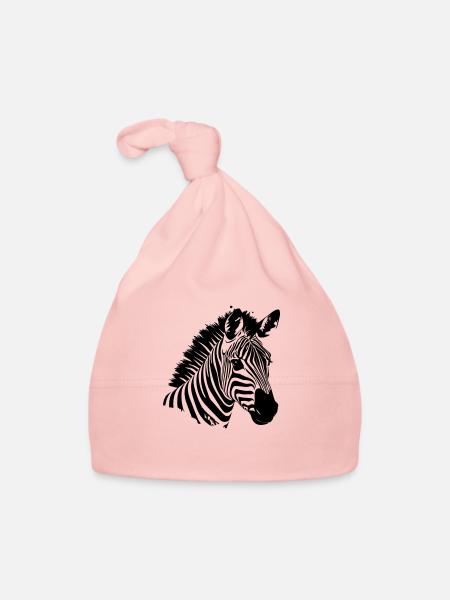 Zebra - Organic Baby Cap - pink - Front