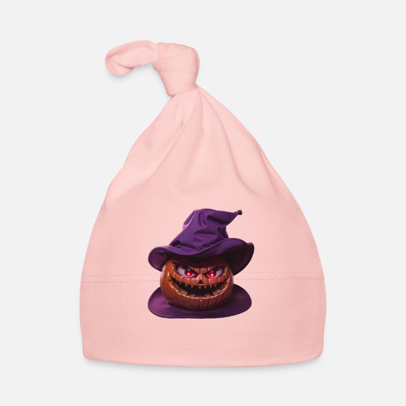 Citrouille Wicked Hat avec un sourire 😈 charmant - Bonnet bio Bébé - rose