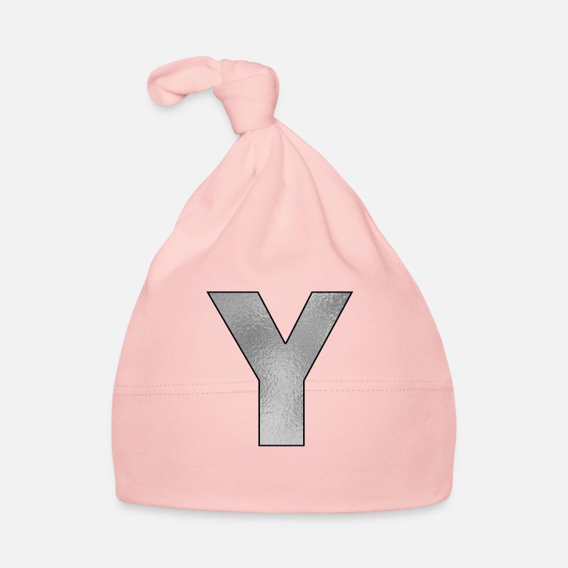Letter Y Silver Organic Baby Cap