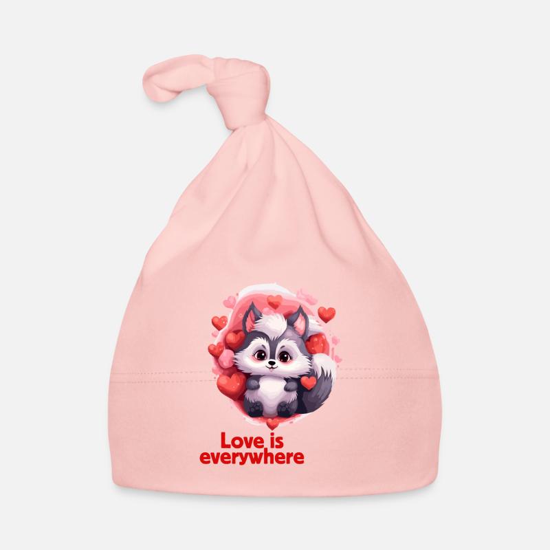 Animaux mignons de conception de la Saint-Valentin Bonnet bio Bébé
