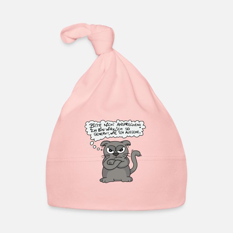 Genervte Katze - Nicht ansprechen! - Baby Bio-Mütze - Rosa