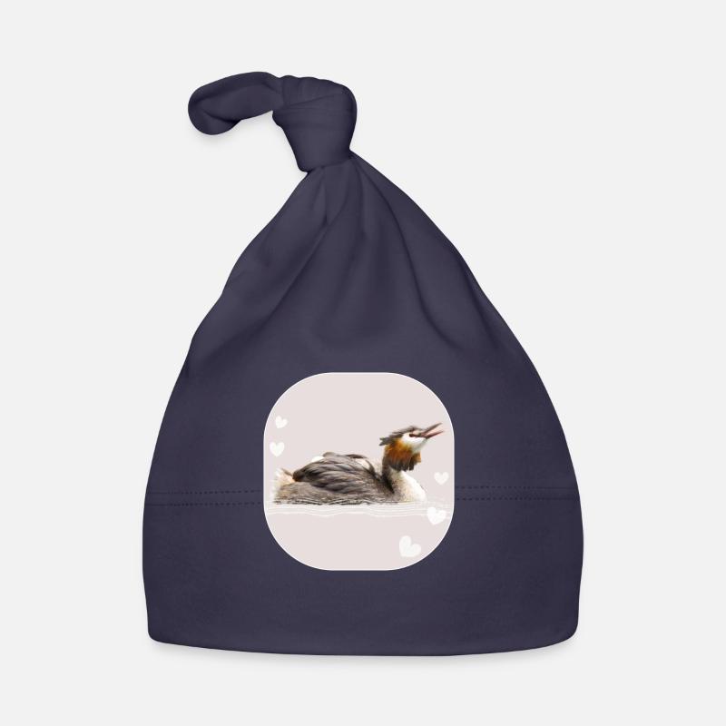 Great crested grebe Organic Baby Cap