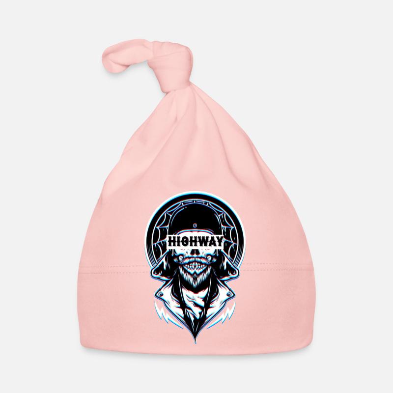 Aesthetic Biker Highway Glitch Design Bonnet bio Bébé