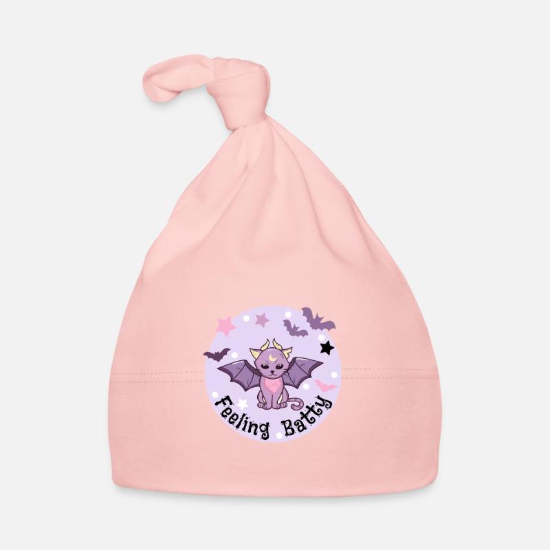 Feeling Batty. Pastel Vampire Cat. Organic Baby Cap