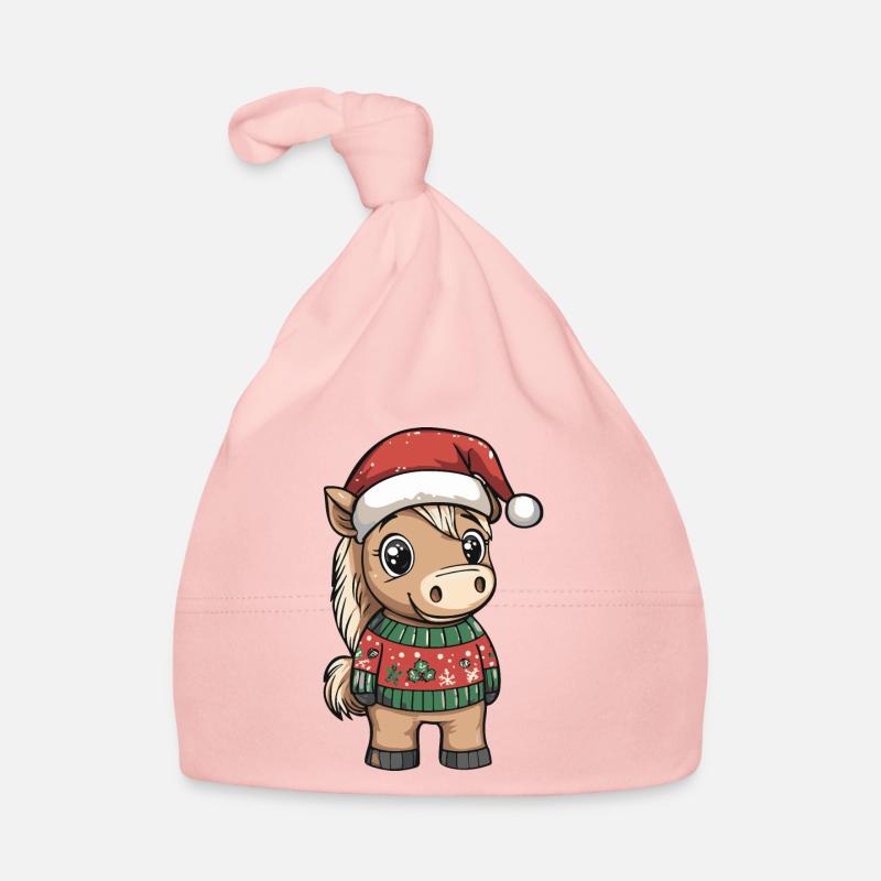 Pferd Weihnachten Comic Baby Bio-Mütze