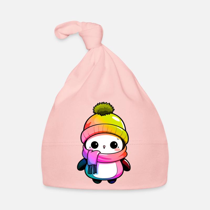Pinguin Winter Tier Bunt Comic Baby Bio-Mütze
