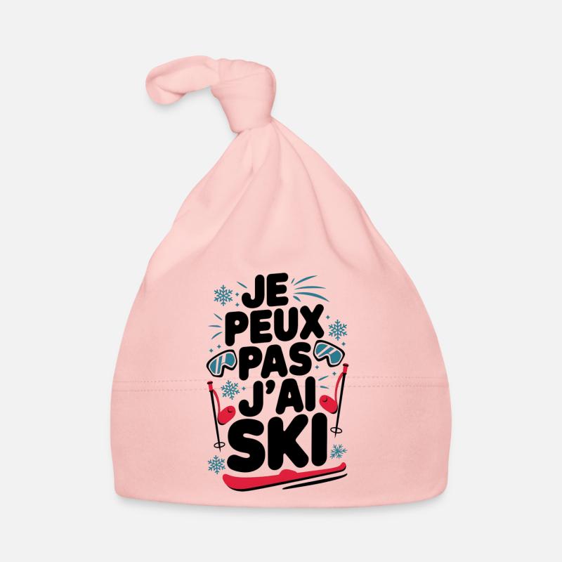 je peux pas j'ai SKI - Bonnet bio Bébé - rose