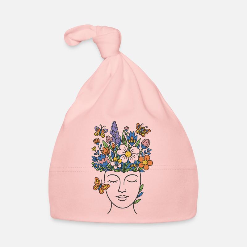 Couronne de fleurs en fleurs de tête - Bonnet bio Bébé - rose