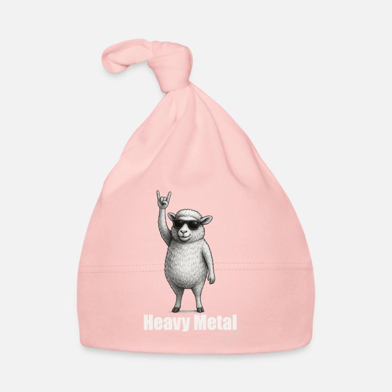 Moutons du Heavy Metal : Dynamisme - Bonnet bio Bébé - rose
