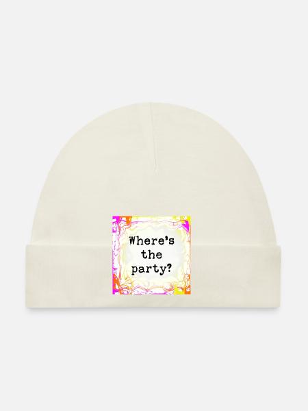 Where's the party - Organic Baby Cap - pink - Front