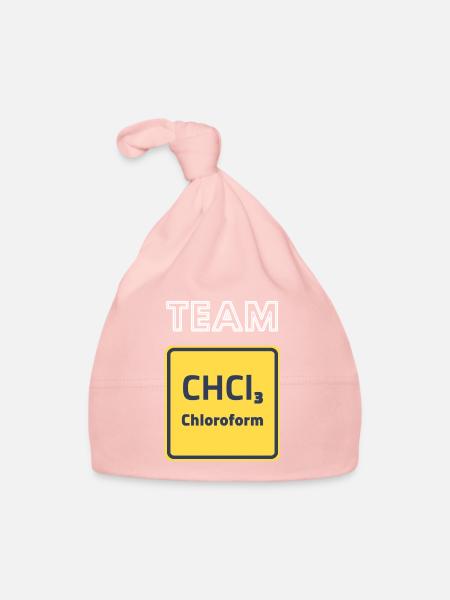 Ironie Horror Funny Chemiker Chemie Narkosemittel - Baby Bio-Mütze - Rosa - Vorne