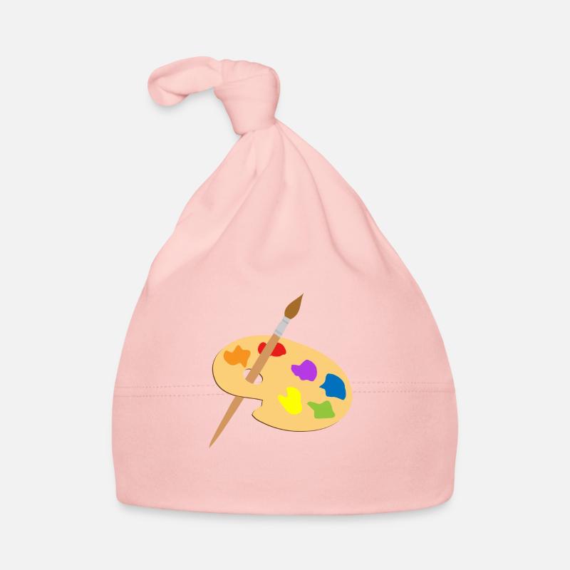 Farbpalette und Pinsel Baby Bio-Mütze
