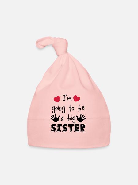 big sister - Organic Baby Cap - pink - Front