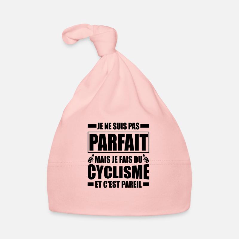 pas parfait mais je fais du cyclisme / cycliste - Bonnet bio Bébé - rose